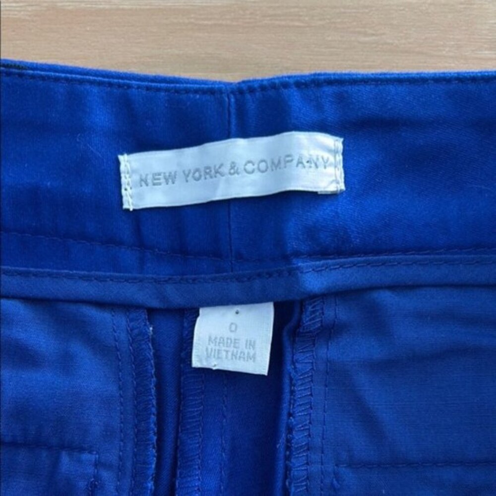 New York & Company Blue Chinos with Smooth Finish - Picture 2 of 5